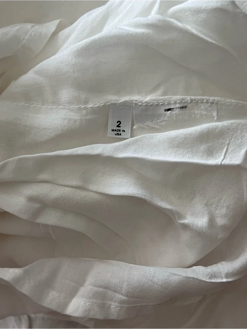 Reformation Yucca Linen Two Piece Set White Puff Sleeve Crop Top Skirt Size 2